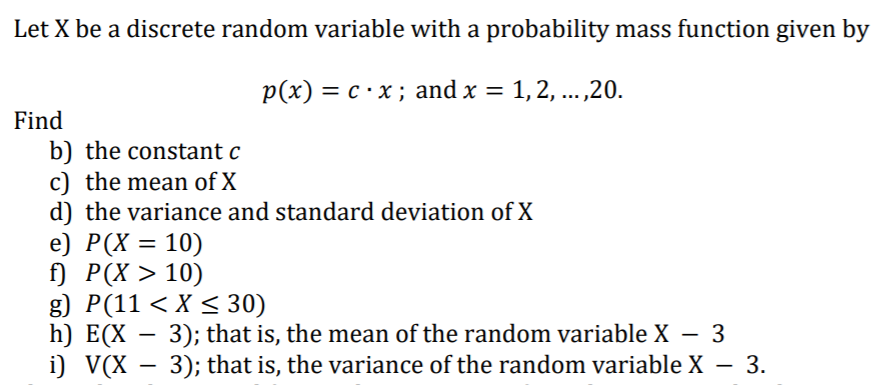 Solved Let X Be A Discrete Random Variable With A Chegg Com