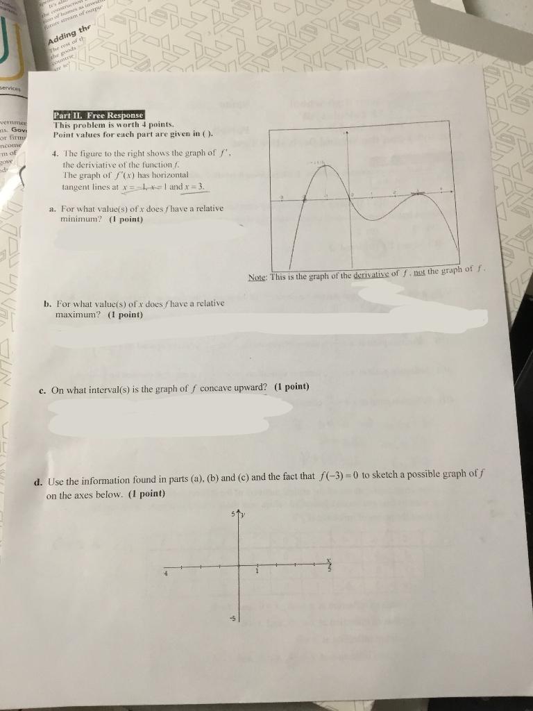 Solved Part II. Free Response This problem is worth 4 | Chegg.com