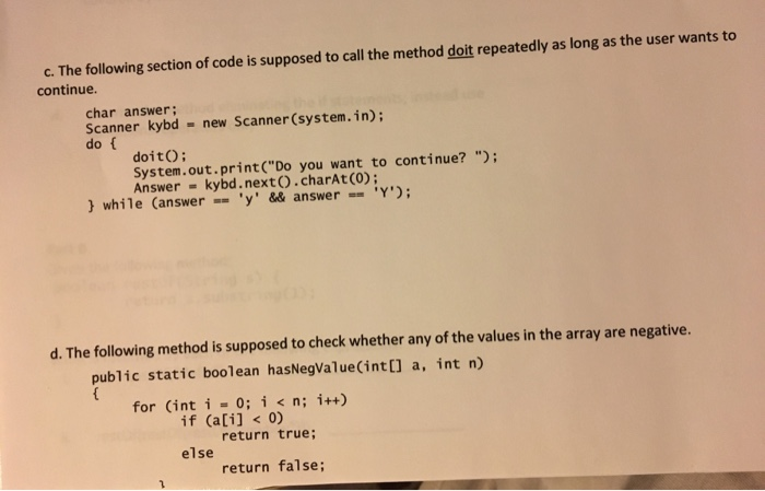 Solved c. The following section of code is supposed to call | Chegg.com