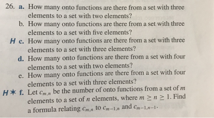 Solved a. How many onto functions are there from a set with | Chegg.com