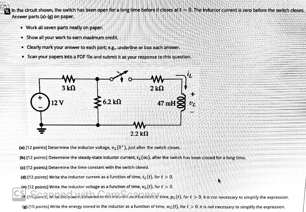 Solved In the circuit shown, the switch has been open for a | Chegg.com