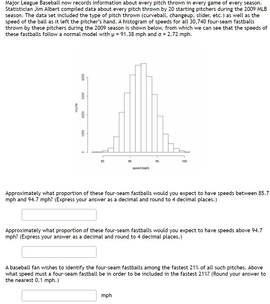 Solved Major League Baseball now records information about | Chegg.com