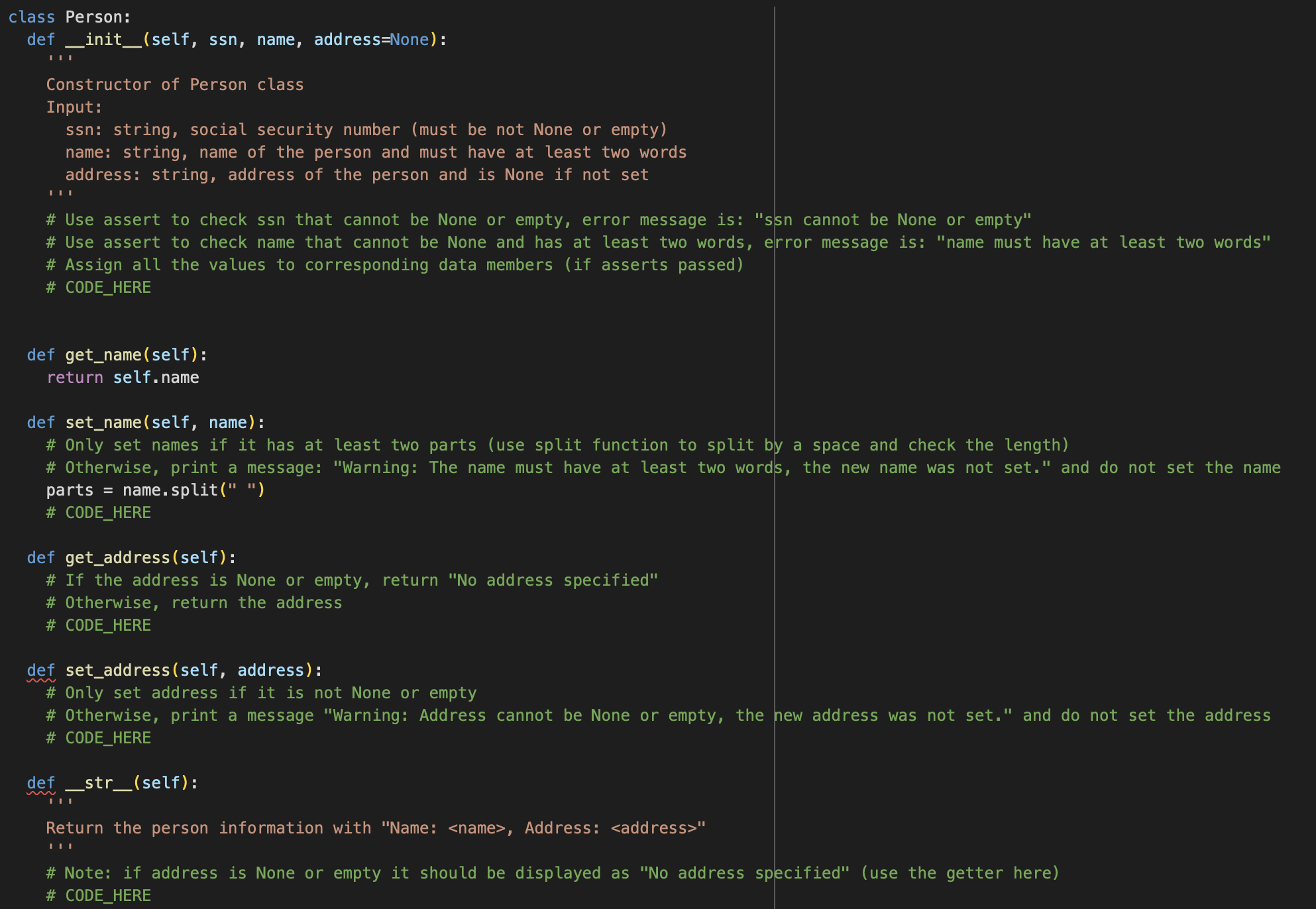 Solved class PartTimeEmployee(Employee): def _init__(self, | Chegg.com