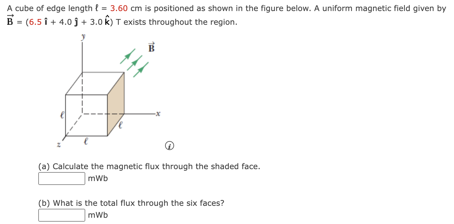 Solved A Cube Of Edge Length ℓ=3.60 Cm Is Positioned As | Chegg.com