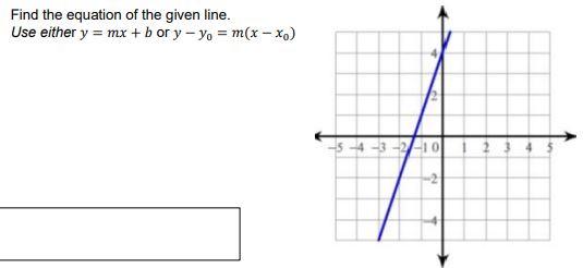 Solved Find the equation of the given line. Use either y = | Chegg.com