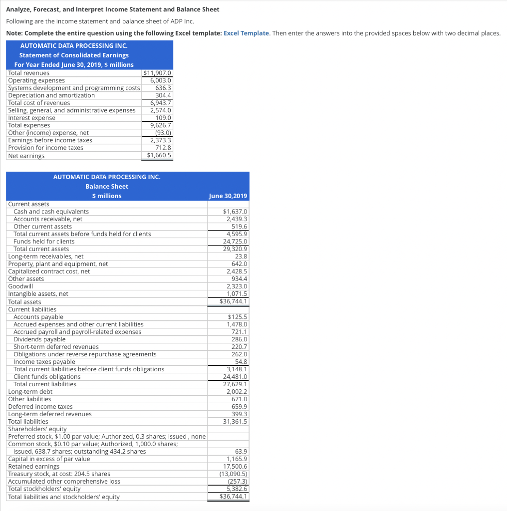 income statement and balance sheet template excel