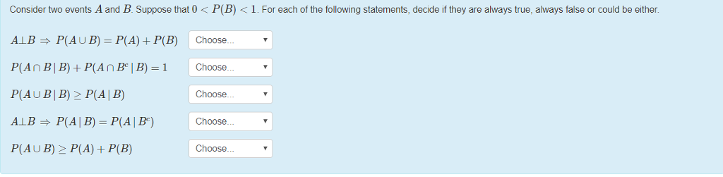 Solved Consider Two Events A And B Suppose That Pb 2966