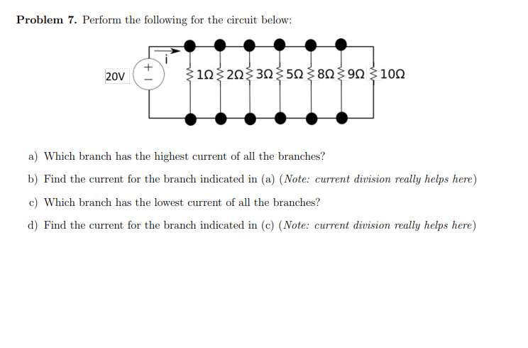 Solved Problem 6. Perform The Following For The Circuit | Chegg.com