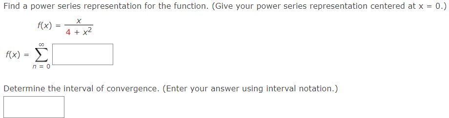 Solved Find A Power Series Representation For The Function