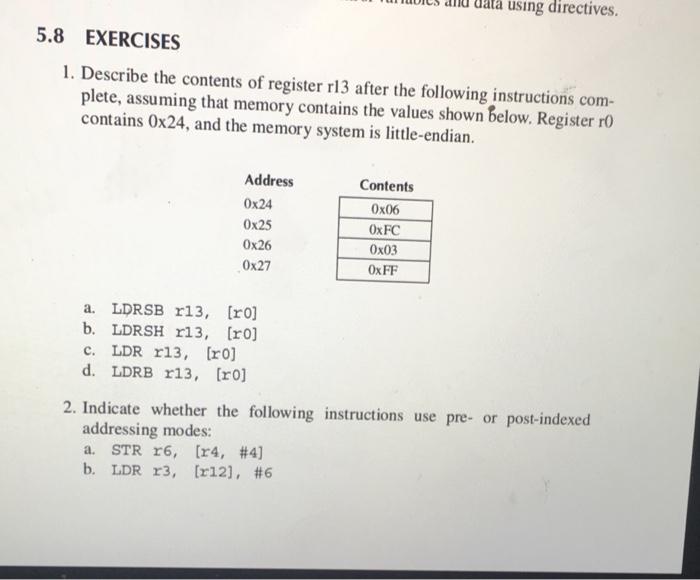 Solved ma A uata using directives. 5.8 EXERCISES 1. Describe