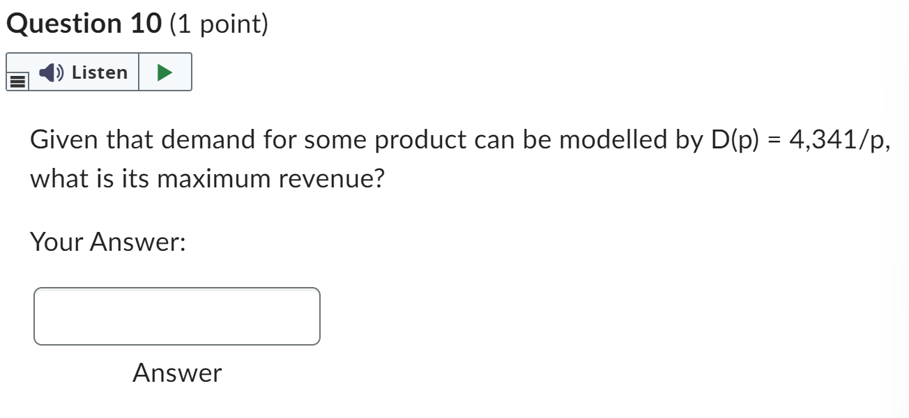 Solved Given That Demand For Some Product Can Be Modelled By | Chegg.com