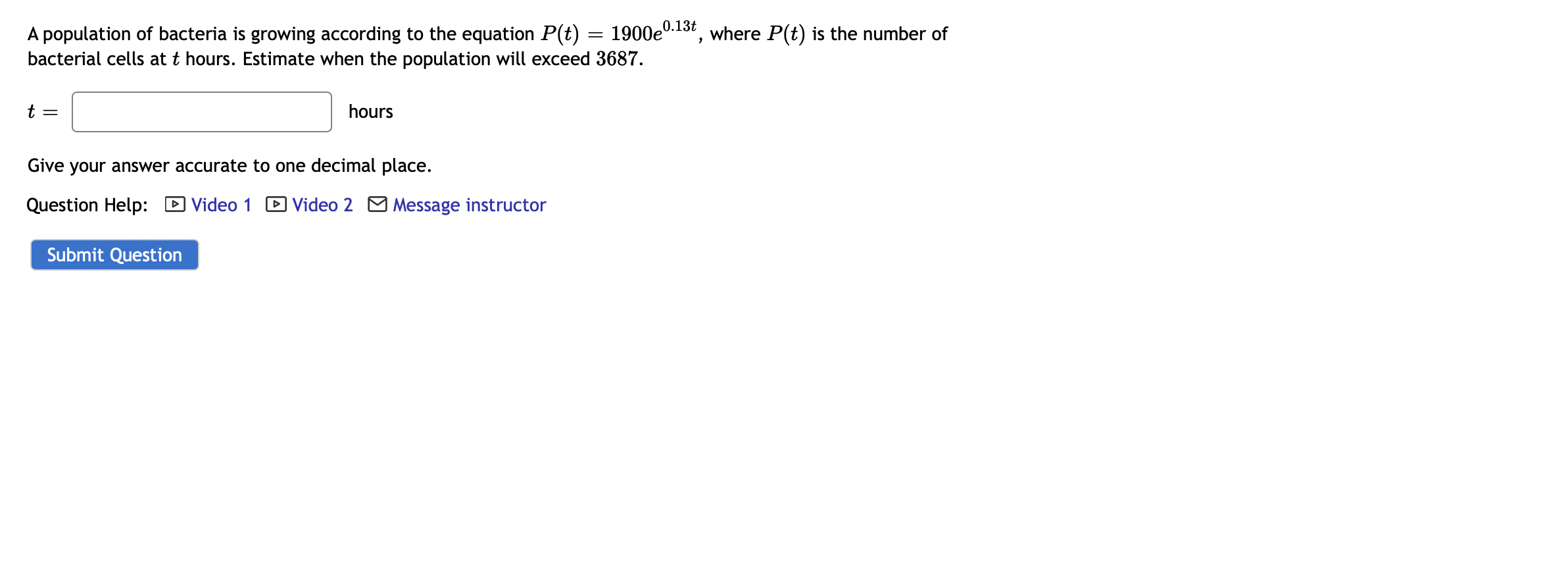 Solved = ) A population of bacteria is growing according to | Chegg.com