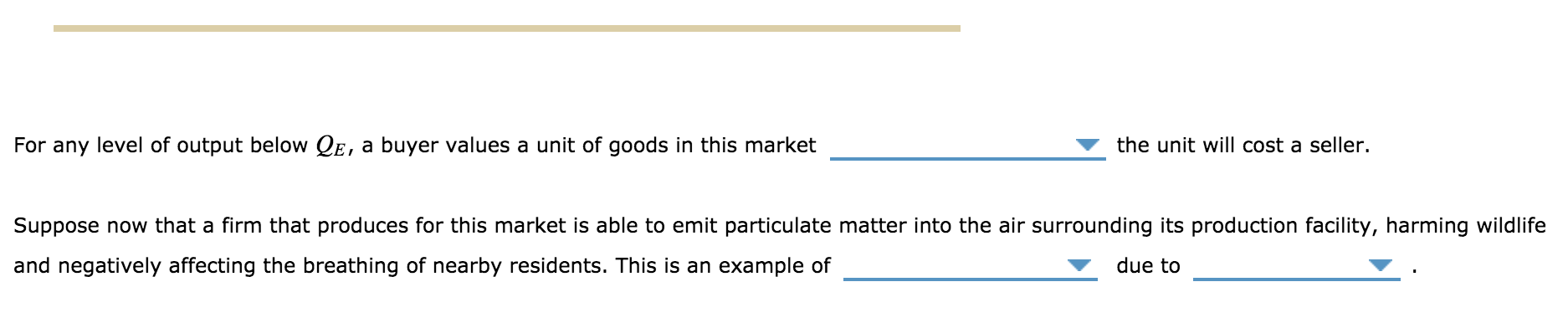 Solved 9. Market efficiency and market failure The following | Chegg.com