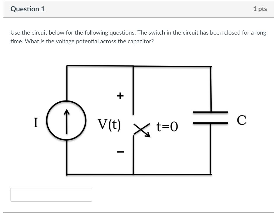 Solved Question 1 1 pts Use the circuit below for the | Chegg.com
