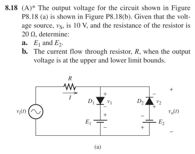 Solved 8.18 (A)* The Output Voltage For The Circuit Shown In | Chegg.com