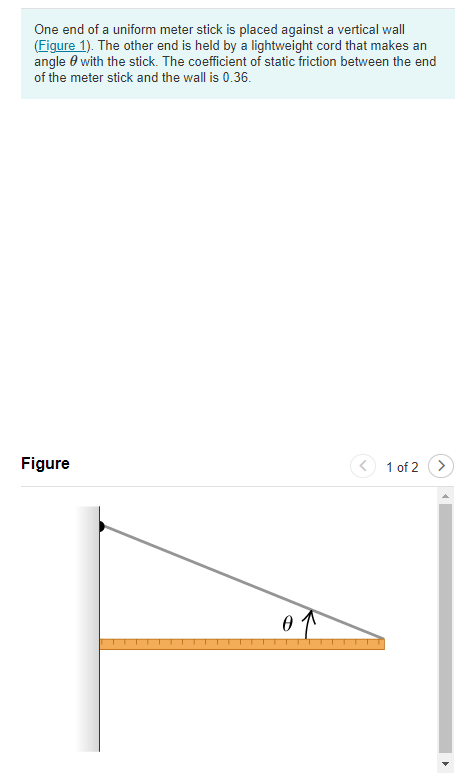 Solved One end of a uniform meter stick is placed against a | Chegg.com