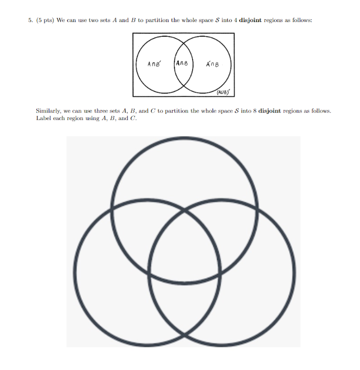 Solved 5. (5 Pts) We Can Use Two Sets A And B To Partition | Chegg.com