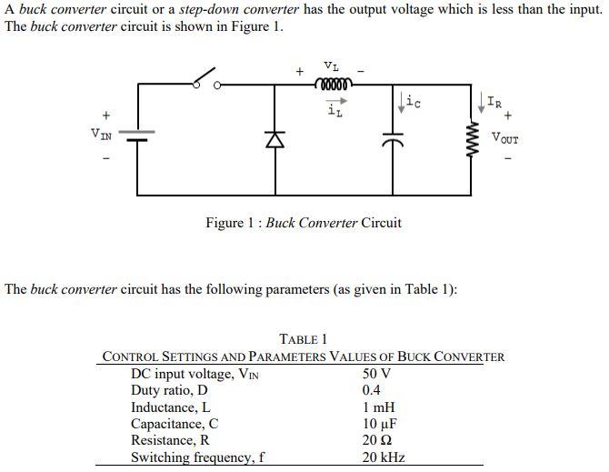 Use MATLAB to verify that the buck converter operates | Chegg.com