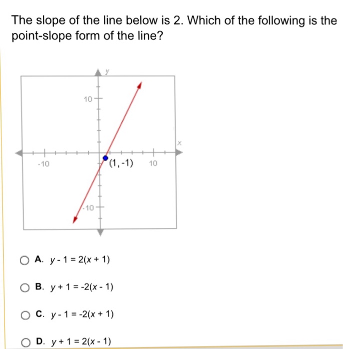 y 5 2 x 1 what is the slope of the line