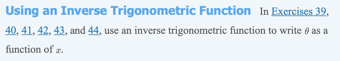 Solved Using an Inverse Trigonometric Function In Exercises | Chegg.com