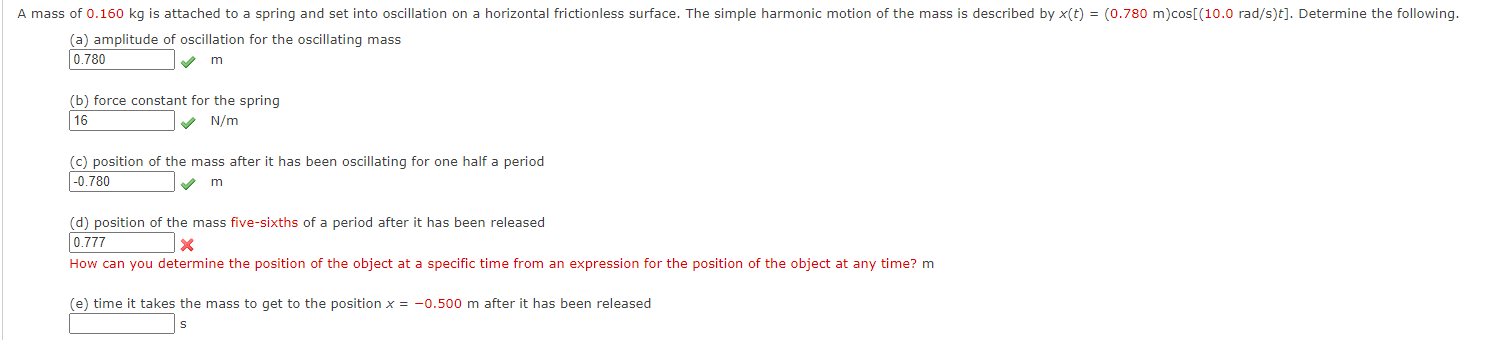 Solved Could someone please help me with parts d and e? | Chegg.com