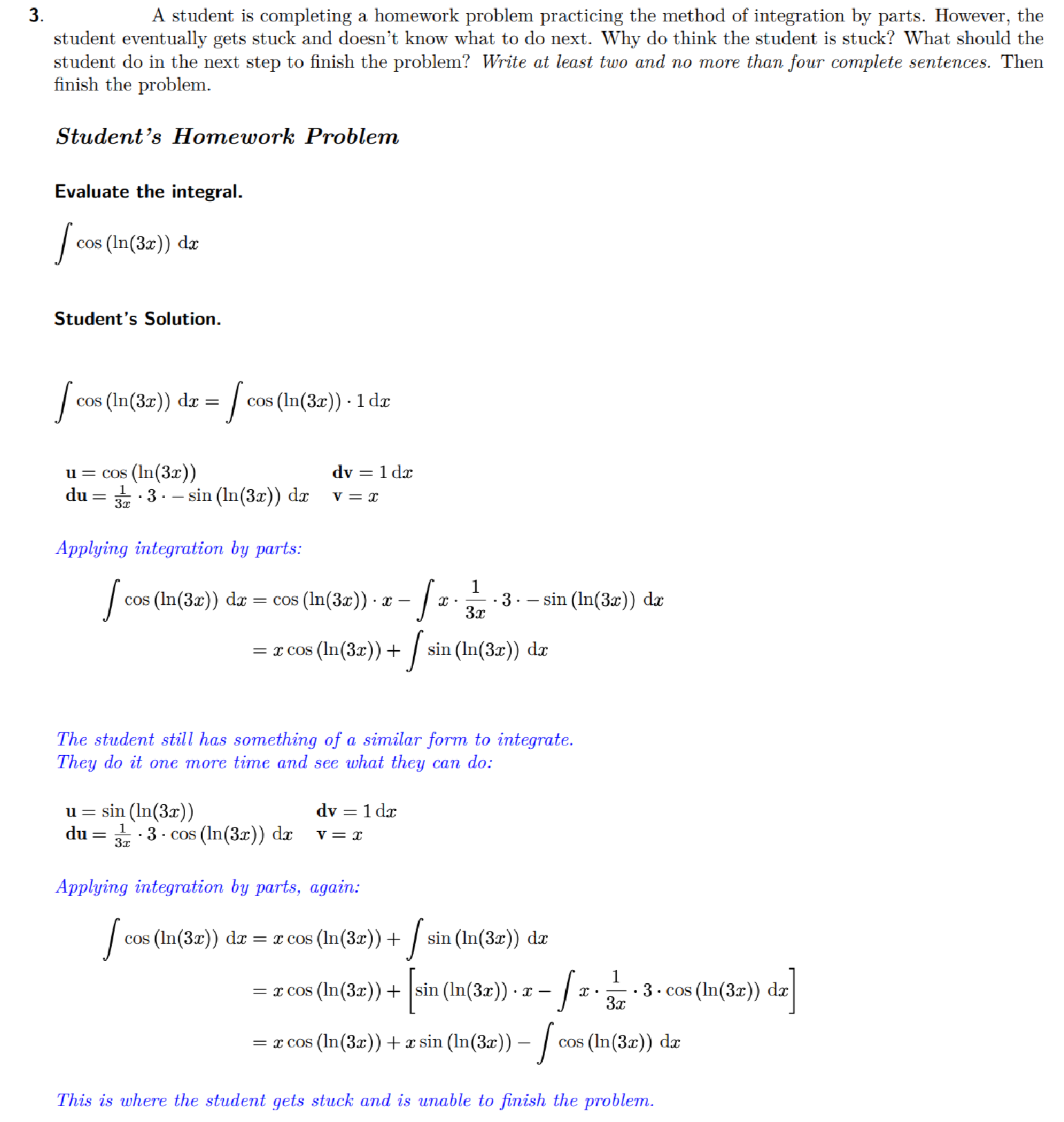 Solved A Student Is Completing A Homework Problem Practicing Chegg