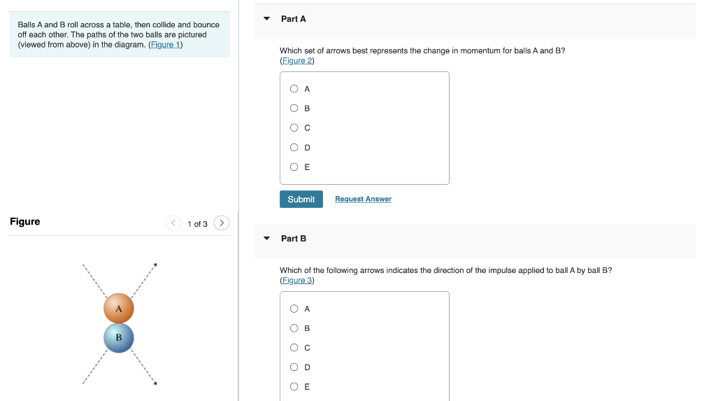 Solved Balls A And B Roll Across A Table, Then Collide And | Chegg.com