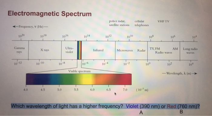 Solved Electromagnetic Spectrum police radar, cellulan | Chegg.com