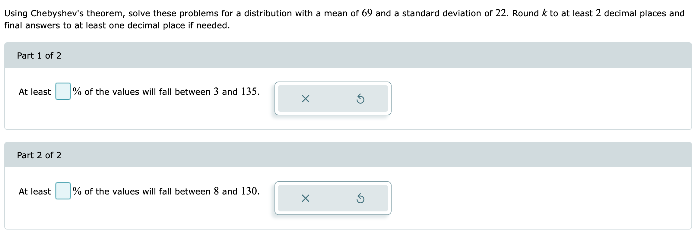 Solved Using Chebyshev's Theorem, Solve These Problems For A | Chegg.com