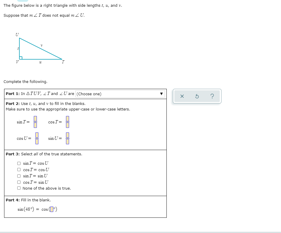 Solved The figure below is a right triangle with side | Chegg.com