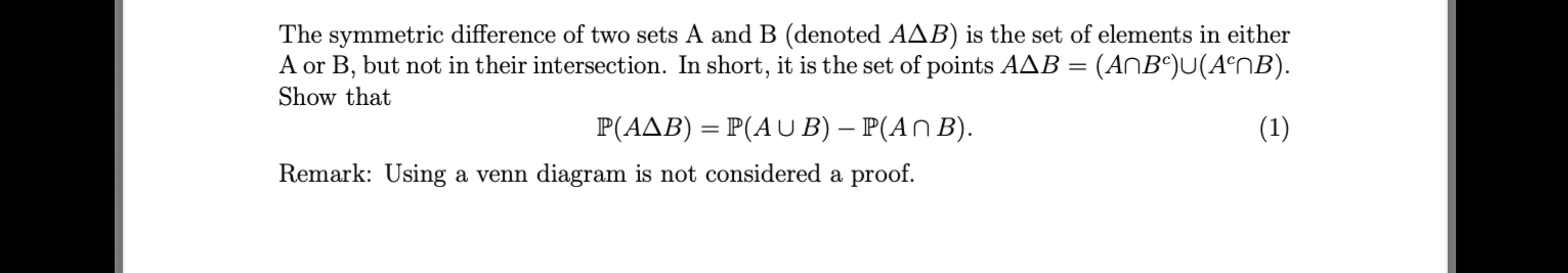 Solved The Symmetric Difference Of Two Sets A And B (denoted | Chegg.com