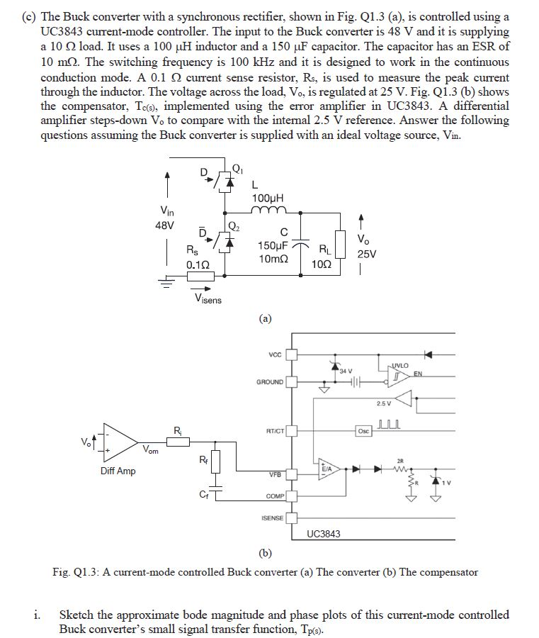 (c) The Buck converter with a synchronous rectifier,