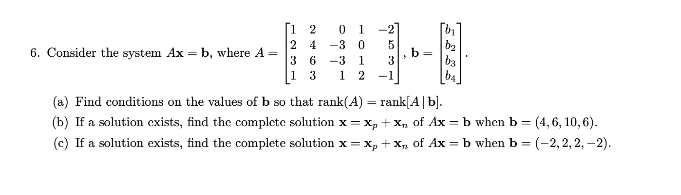 Solved Consider The System Ax=b, Where | Chegg.com