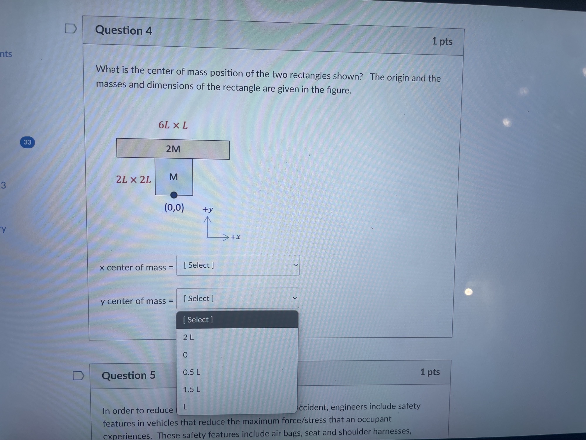 Solved What is the center of mass position of the two | Chegg.com