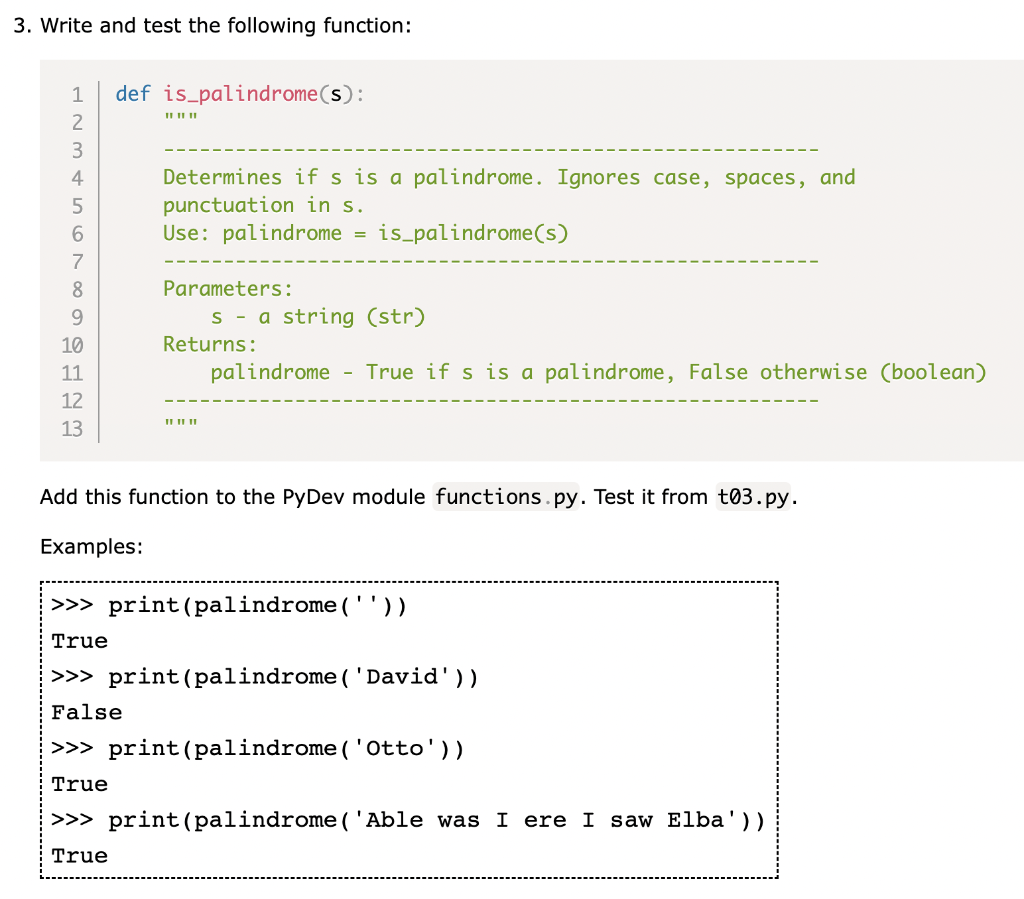 Solved 3. Write and test the following function: | Chegg.com