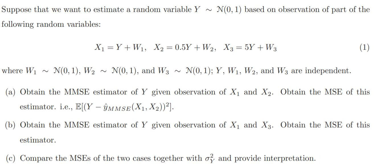 Suppose that we want to estimate a random variable | Chegg.com