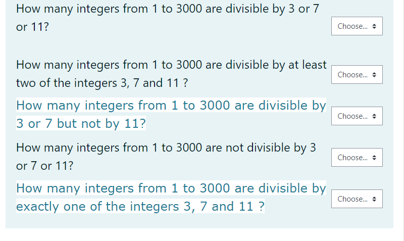 Solved How many integers from 1 to 3000 are divisible by 3 | Chegg.com