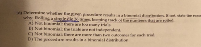 Solved 15 Determine Whether The Given Procedure Results In A