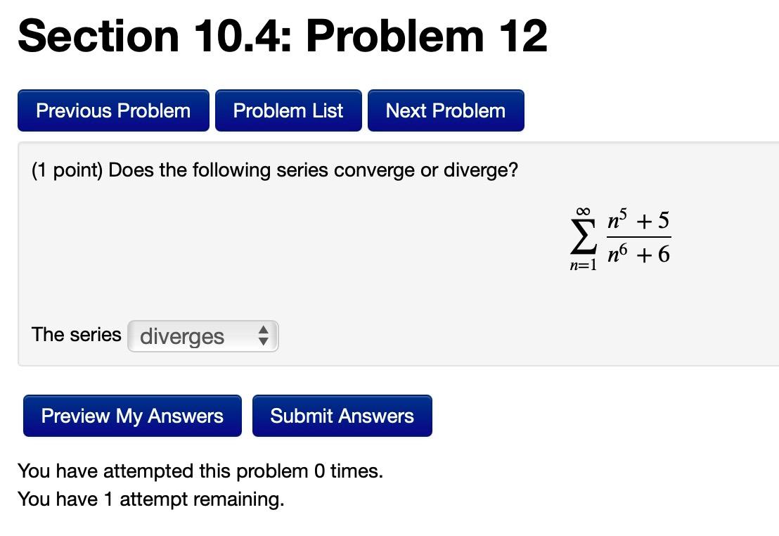 Solved Section 10.4: Problem 12 Previous Problem Problem | Chegg.com