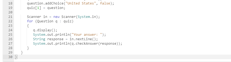 Solved Provide a different implementation of ChoiceQuestion. | Chegg.com