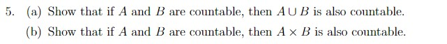 Solved 5. (a) Show That If A And B Are Countable, Then AUB | Chegg.com