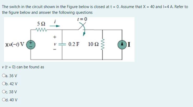 Solved The switch in the circuit shown in the Figure below | Chegg.com