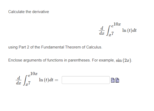 Solved Calculate the derivative using Part 2 of the | Chegg.com