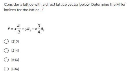 Solved Consider a lattice with a direct lattice vector | Chegg.com