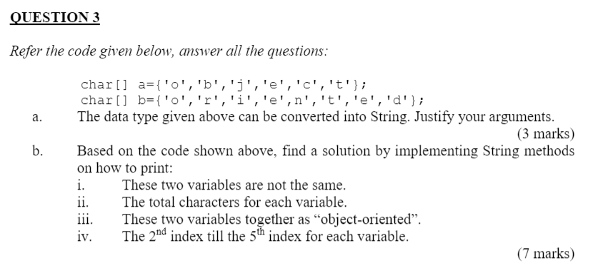 Solved QUESTION 3 Refer the code given below, answer all the | Chegg.com