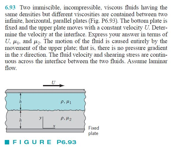 Solved Two Immiscible, Incompressible, Viscous Fluids Having | Chegg.com