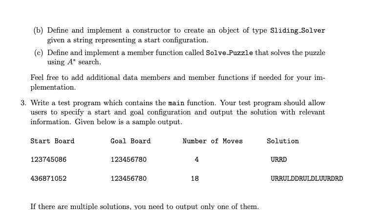 Solved 1 Sliding Tiles In this programming project you are | Chegg.com