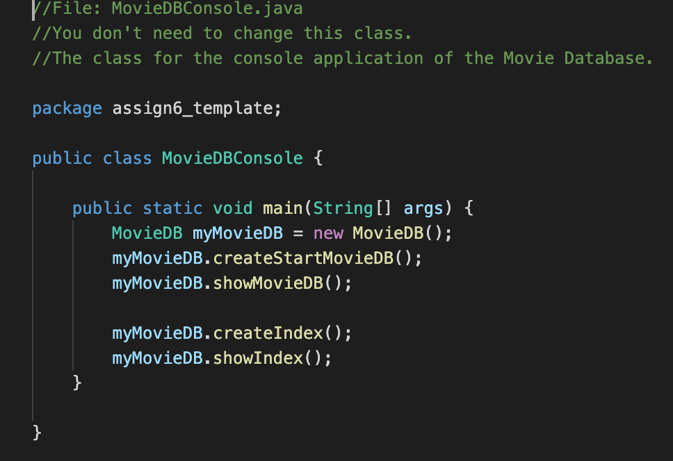 O O O O . 1 Movie DB class It represents the movie | Chegg.com