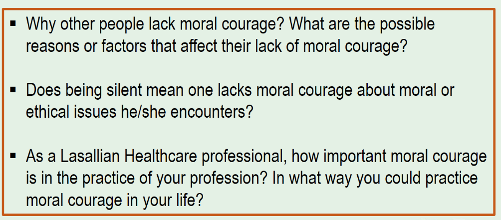 Solved I Why other people lack moral courage? What are the