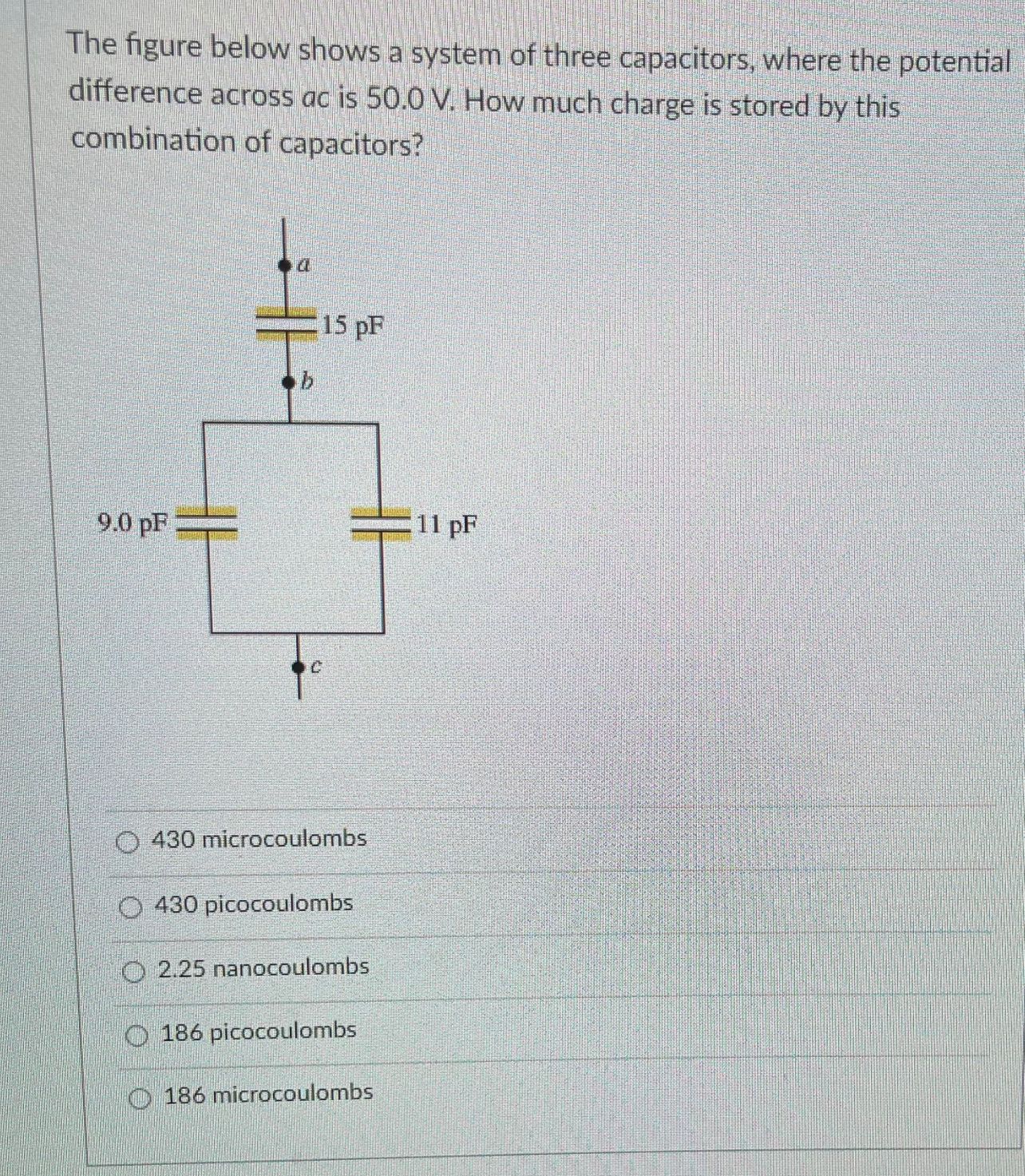 Solved The figure below shows a system of three capacitors, | Chegg.com